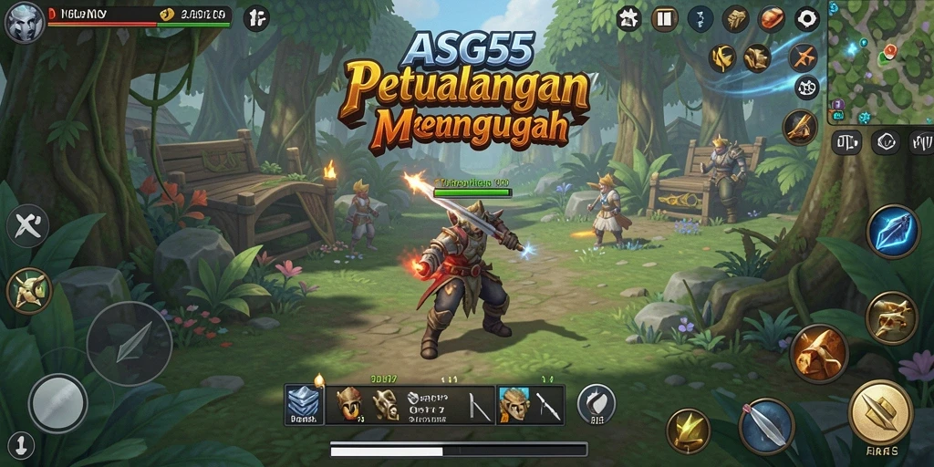Tangkapan layar menunjukkan aksi seru dalam petualangan RPG ASG55.