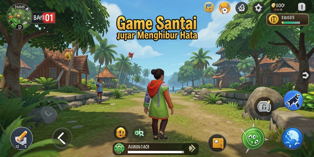 Tampilan gameplay BARU01 yang penuh warna dan interaktif.