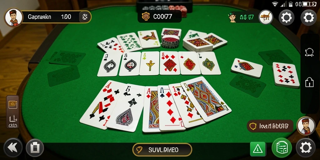Screenshot gameplay C0077 menampilkan suasana seru permainan Gaple.