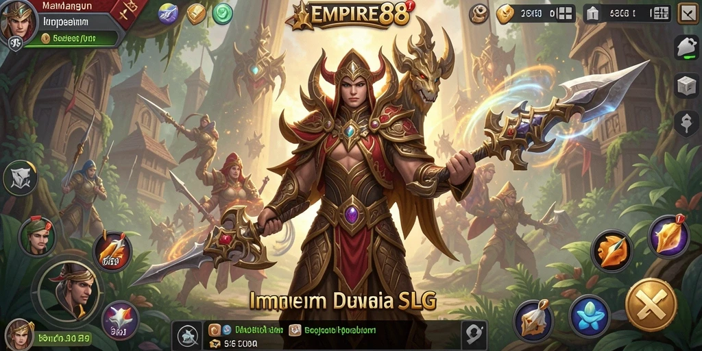 Tampilan gameplay <strong>EMPIRE88</strong> dengan strategi menaklukkan dan membangun kerajaan.