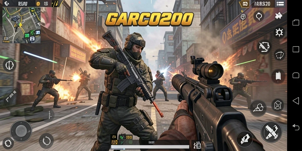 Tangkapan layar menunjukkan aksi seru dalam game TPS GARCO200.