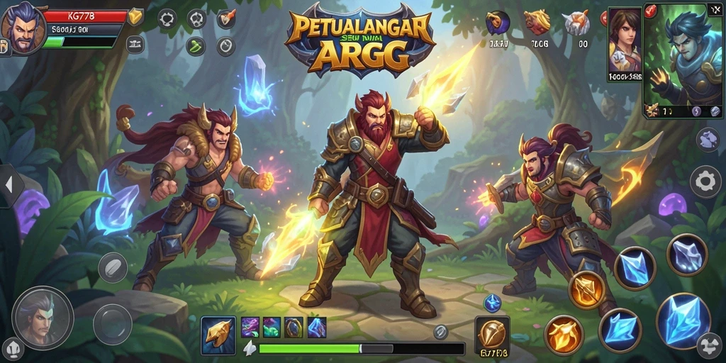 Tampilan gameplay seru di dunia ARPG dengan berbagai karakter dan pertempuran.