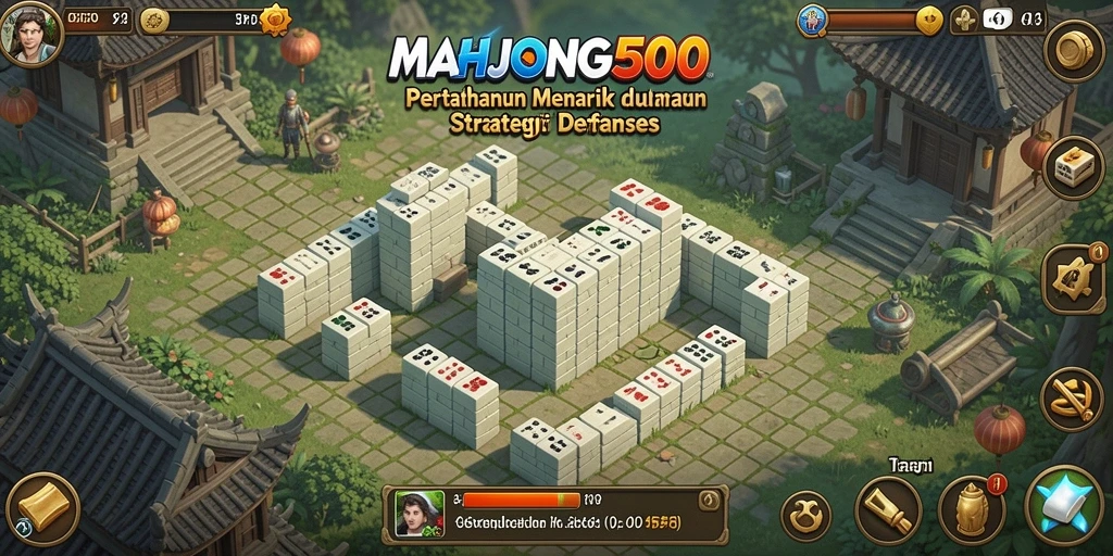 Tampilan gameplay menarik dalam Tower Defense di MAHJONG500.